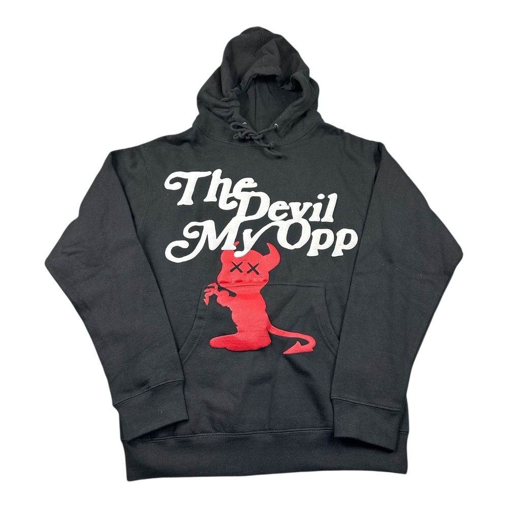 RL The Devil My Opp Black Hooded Men’s Pullover Sweater XS IND4000P
